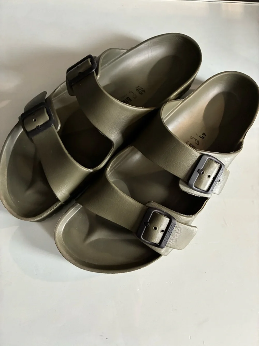 Men’s Arizona Stealth Olive Green Sandals Size 45 or 12-12.5 U.S.